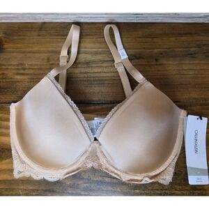 Calvin Klein 32DD Women's DEMI Lift Underwire Bra Multiway Nude NEW NWT